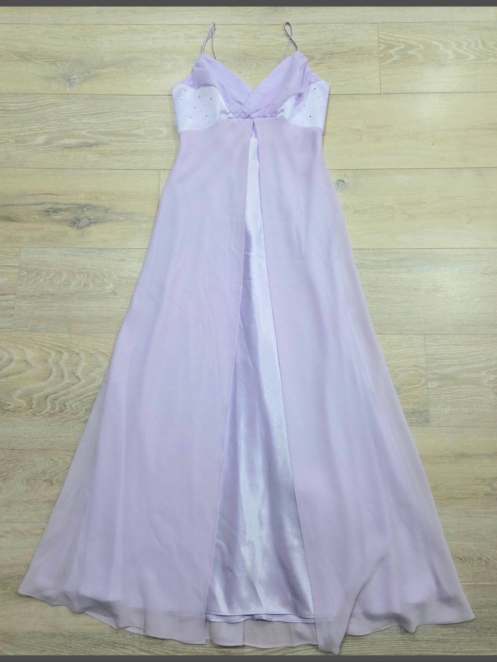 Vintage 2000s Prom Dress Pastel Purple Eureka USA Evening Gown Y2K Glam Formal